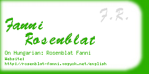 fanni rosenblat business card